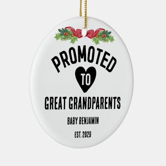 祖父母素晴らし名にパーソナライズされた昇進 セラミックオーナメント (右)