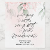 祖父母素晴らし妊娠告知新生児 ワインラベル (シングルラベル)