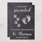 祖父母素朴妊娠犬の恋人ベビー 案内状 (正面/裏面)