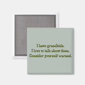 祖父母警告からの マグネット (正面/裏面)