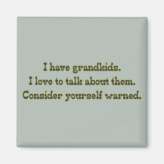 祖父母警告からの マグネット (正面)