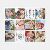 祖父母10写真コラージュ フリースブランケット (正面(横))