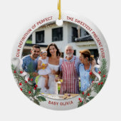 祖父母1stクリスマスクラシックシルバーフレーム セラミックオーナメント (裏面)