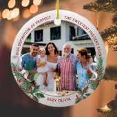 祖父母1stクリスマスクラシックシルバーフレーム セラミックオーナメント