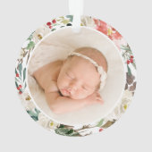 祖父母1stクリスマス幾何学フローラ写真 オーナメント (裏面)