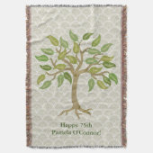 祖父母26の葉の木のブランケット スローブランケット (正面縦)
