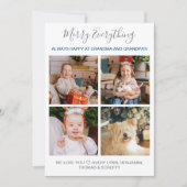 祖父母4人の写真コラージュクリスマス  シーズンカード (正面)