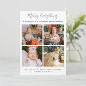 祖父母4人の写真コラージュクリスマス  シーズンカード (スタンド正面)