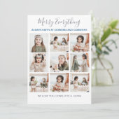 祖父母9人の写真コラージュクリスマス  シーズンカード (スタンド正面)