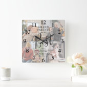 「祖父母」は写真、名最高の前、引用文 スクエア壁時計 (ホーム)