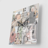 「祖父母」は写真、名最高の前、引用文 スクエア壁時計 (傾斜)