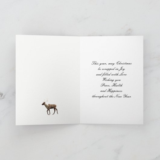 祖父母、トナカイのクリスマスシーン シーズンカード (内部)