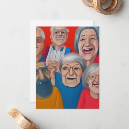 祖父母 ノートカード (正面/裏面インサイチュ)