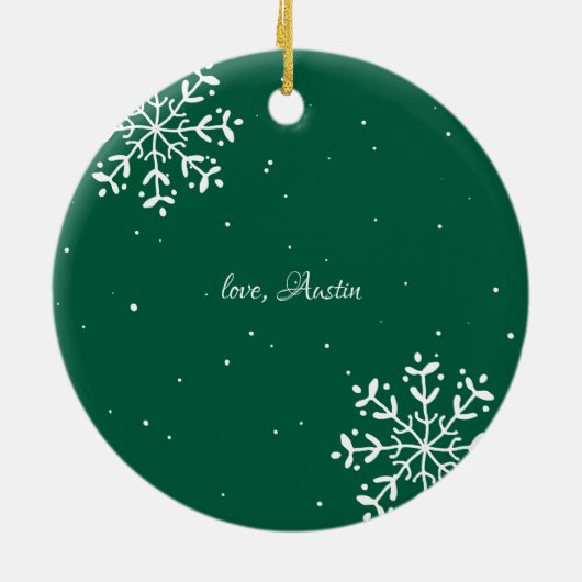 祖父母 | 写真記念クリスマスクリスマス セラミックオーナメント (裏面)