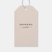 祖父母 |妊娠のお知らせパーソナライズされた ギフトタグ (裏面)
