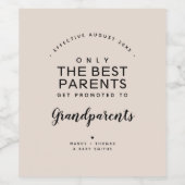祖父母 |妊娠のお知らせパーソナライズされた ワインラベル (シングルラベル)