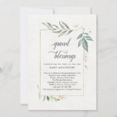 祖父母,祖母,孫の赤ちゃんシャワー 招待状 (正面)