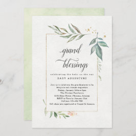 祖父母，祖母，孫の赤ちゃんシャワー 招待状