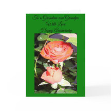 祖父母 結婚記念日 カード 赤いバラ