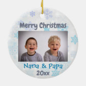 祖父母Grandkids Christmas 2022写真 セラミックオーナメント (裏面)