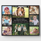 祖父母Love You 8 Photo Collage Black フォトプラーク (正面)