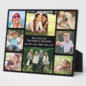祖父母Love You 8 Photo Collage Black フォトプラーク (側面)