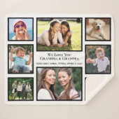 祖父母Love You Photo Collage シェルパブランケット (正面(横))