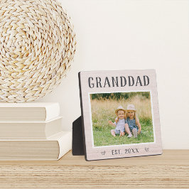 祖父素朴パーソナライズされた祖父の写真 フォトプラーク