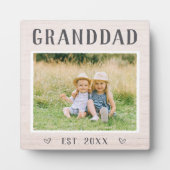 祖父素朴パーソナライズされた祖父の写真 フォトプラーク (正面)