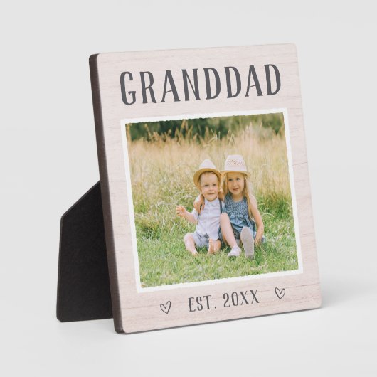 祖父素朴パーソナライズされた祖父の写真 フォトプラーク (正面)