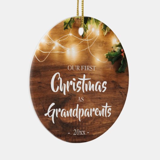 祖父素朴母の初めてのクリスマス セラミックオーナメント (右)