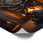 祖父華美時計 – ドラゴン&タコデザイン ポスター (角)