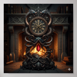 祖父華美時計 – ドラゴン&タコデザイン ポスター