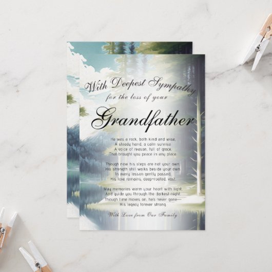祖父記念を失う カード (正面/裏面インサイチュ)