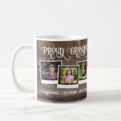 祖父誇りを持った3写真スナップショット父の日 コーヒーマグカップ (左)