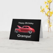 祖父誕生日クラシックカー カード (黄色い花)