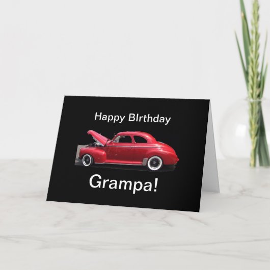 祖父誕生日クラシックカー カード (正面)