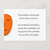 祖父警告のタイタニックおもしろいシンク ポストカード (正面)