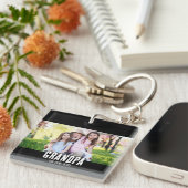 祖父　ホワイト　筆記　写真 キーホルダー (正面右)