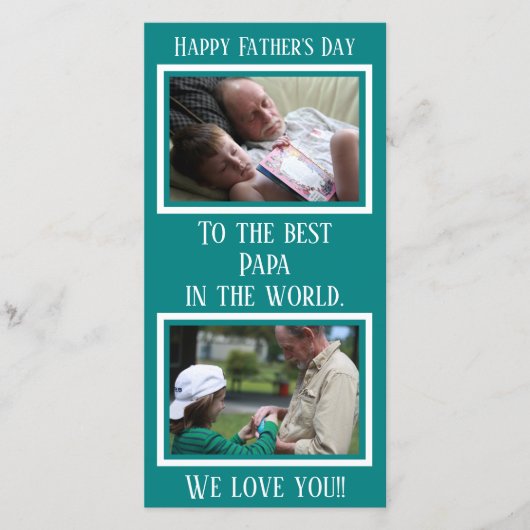 祖父 |父の日 |写真カスタムティール(緑がかった色) (正面)