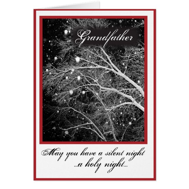 祖父、黒と白の宗教的なクリスマスシル (正面)