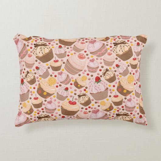 祝いのカップケーキからのパターン アクセントクッション (正面)