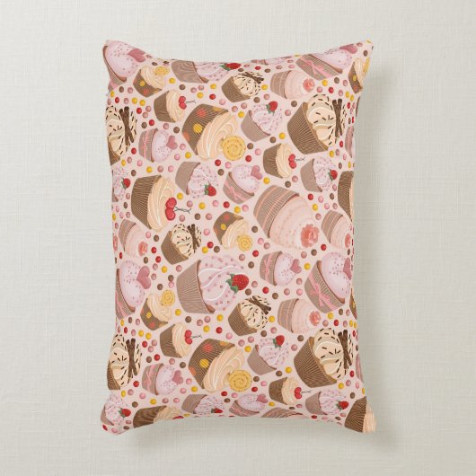 祝いのカップケーキからのパターン アクセントクッション (正面(垂直))