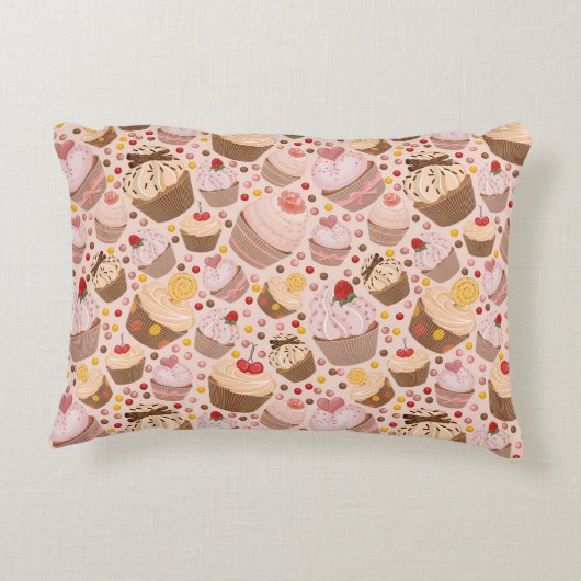 祝いのカップケーキからのパターン アクセントクッション (裏面)