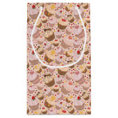 祝いのカップケーキからのパターン スモールペーパーバッグ (裏面)