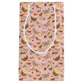 祝いのカップケーキからのパターン スモールペーパーバッグ (正面)