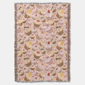 祝いのカップケーキからのパターン スローブランケット (正面縦)