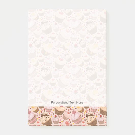 祝いのカップケーキからのパターン ポストイット (正面)