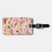 祝いのカップケーキからのパターン ラゲッジタグ (正面横)