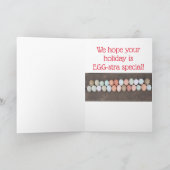 祝いの挨拶を交わすクリスマス・ホリデー・ヘン！ シーズンカード (内部)